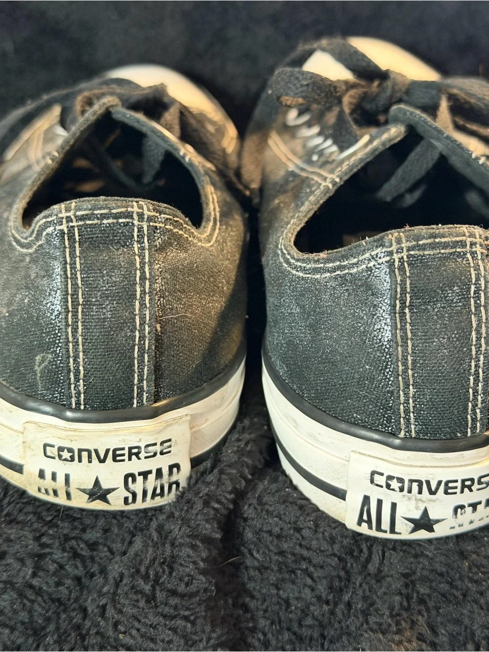 Converse Chuck Taylor All Star Low Top Washed Black Canvas Lace Up 545026F Sz 8